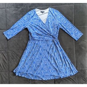 Chadwicks Patterned 3/4 Sleeve Mididress - Size 18